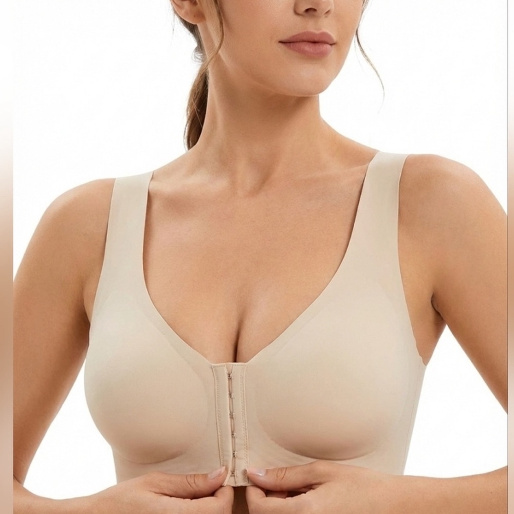 Front Closure Seamless Comfort Bra - Nude